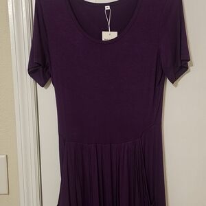 Chic Purple Short Sleeve Women's Top